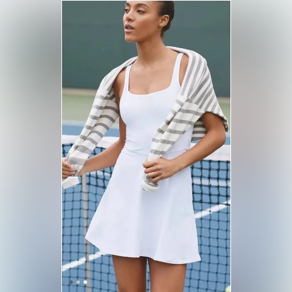 BEYOND YOGA Space Dye Garden Party Dress in Cloud White